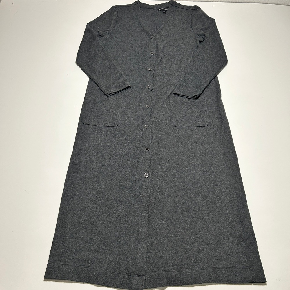 Banana Republic Womens Gray Long Sleeve Button Front Duster Cardigan Sweater S